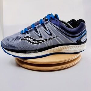 Saucony Hurricane ISO 4 Running Shoes Mens 11.5 W wide Gray Blue Black Stability